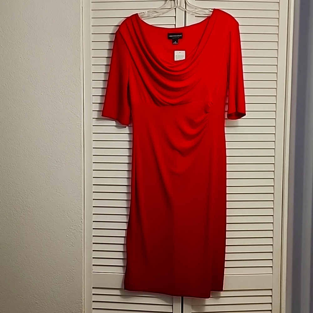 Cowl neck Red dress, Size 10